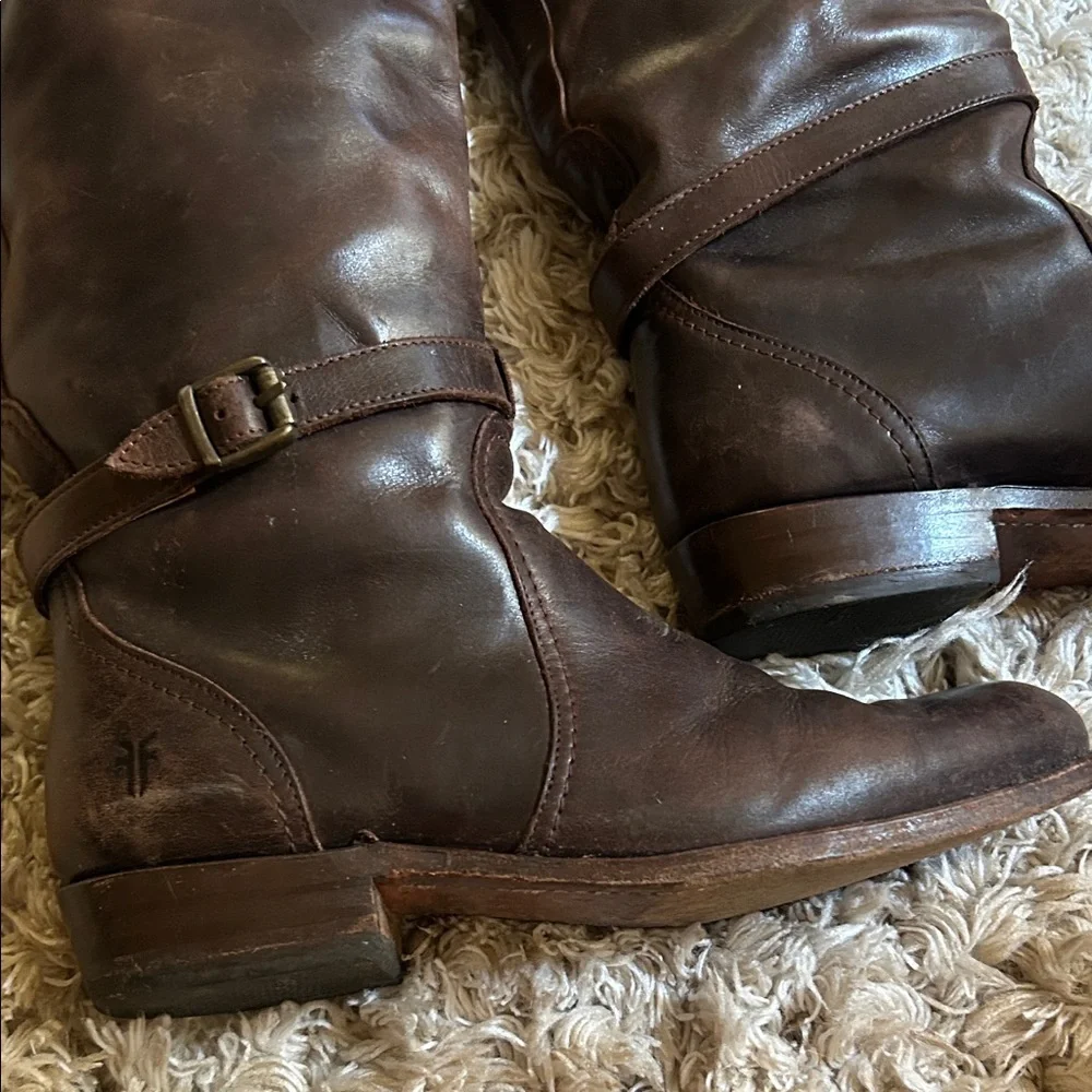 Frye Dark Brown Leather Over-the-Knee Riding Boots